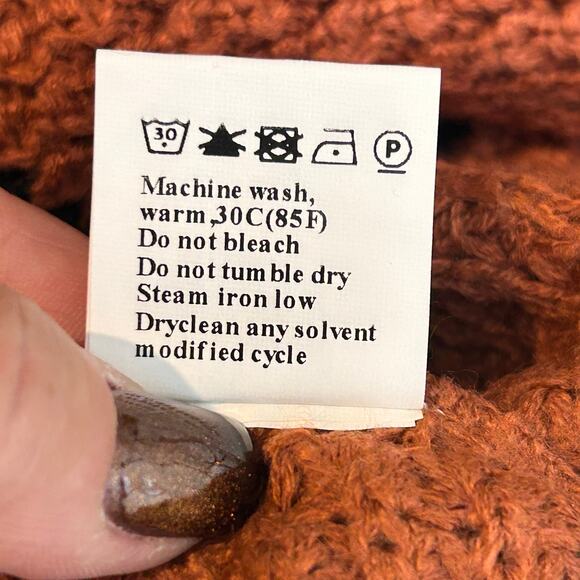 Dokotoo Sweater Cinnamon waffle knit with black stripes 
Size Small NWT - Picture 8 of 8